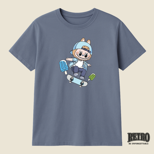 Smoke Blue Labubu T-Shirt India