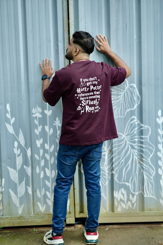 Harry Potter Fanclub Burgundy Oversized Unisex Retro T-shirt