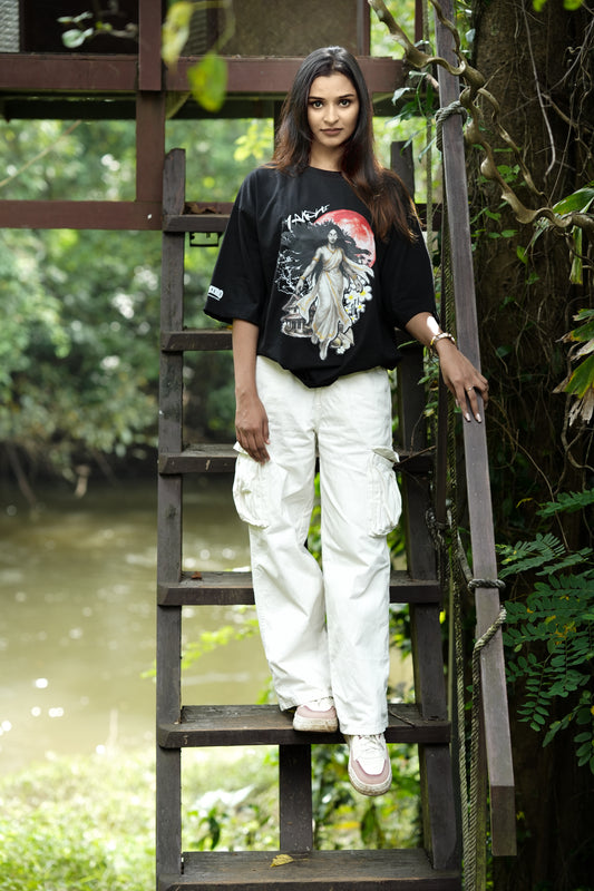 Yakshi Gothic Streetwear Black Oversized Unisex Tshirt