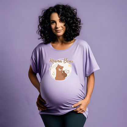 Mama Bear Lavendar Oversized Maternity T-shirt