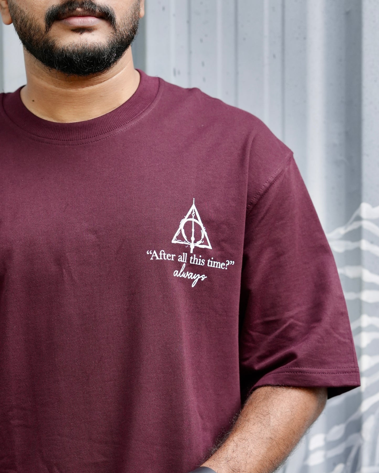 Harry Potter Fanclub Burgundy Oversized Unisex Retro T-shirt