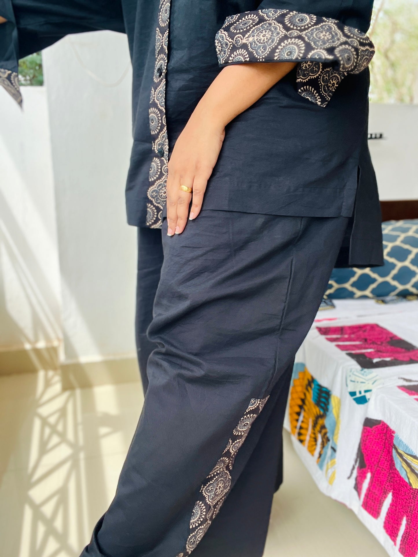 Ahalya Retro Ajrakh Mul Cotton Co-Ord Set | Oversized coords Women India