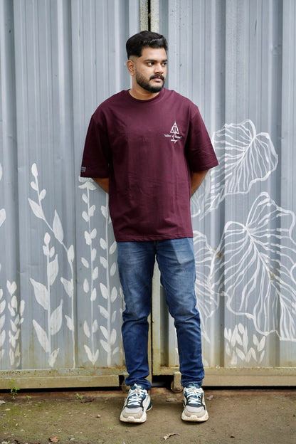 Harry Potter Fanclub Burgundy Oversized Unisex Retro T-shirt