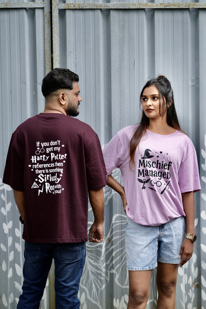 Harry Potter Fanclub Burgundy Oversized Unisex Retro T-shirt