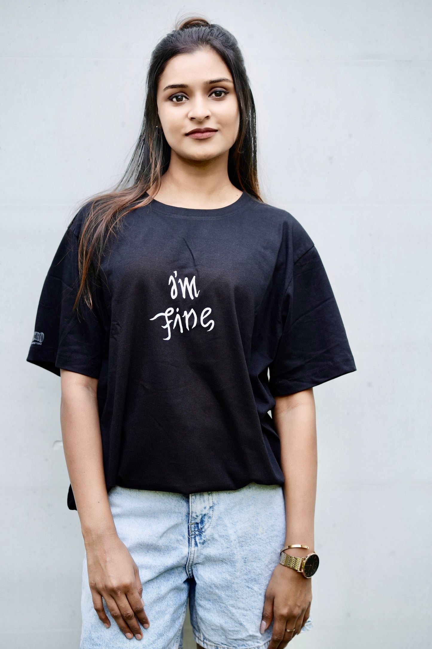 I'm Fine Regular Fit Unisex BTS Black Unique T-Shirt