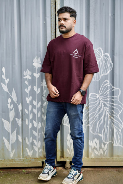 Harry Potter Fanclub Burgundy Oversized Unisex Retro T-shirt