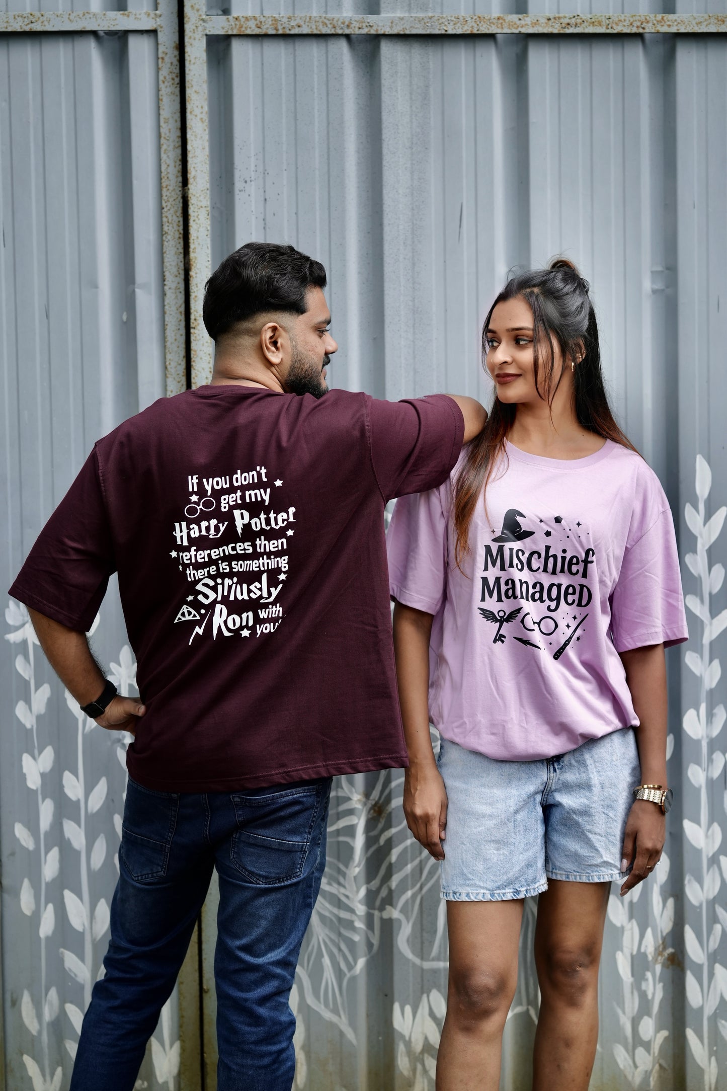 Harry Potter Fanclub Burgundy Oversized Unisex Retro T-shirt