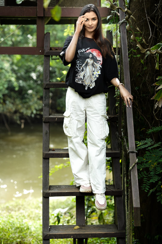 Yakshi Gothic Streetwear Black Oversized Unisex Tshirt