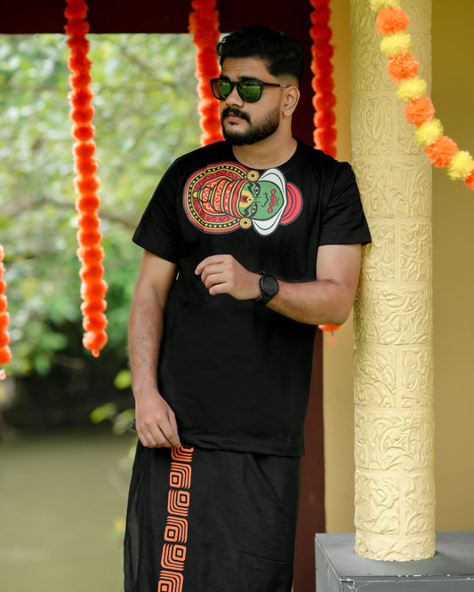 Kathakali Drip Black Unisex T-Shirt