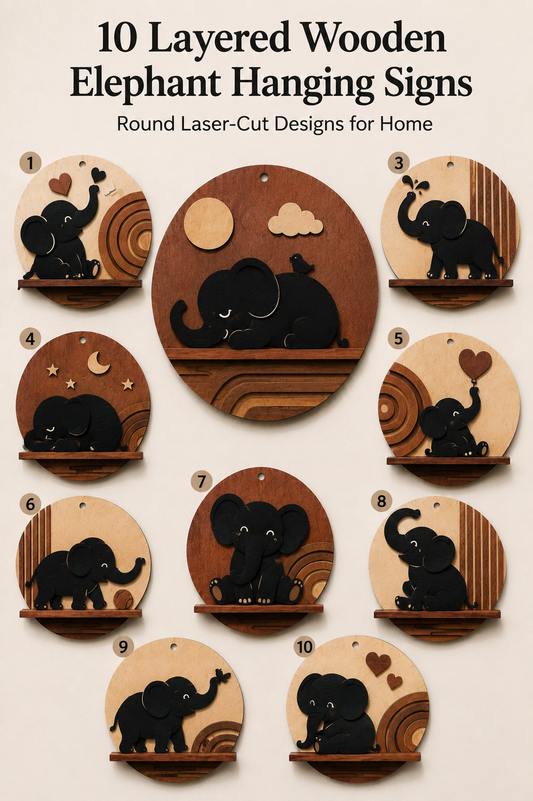 Layered Elephant Wall Stands