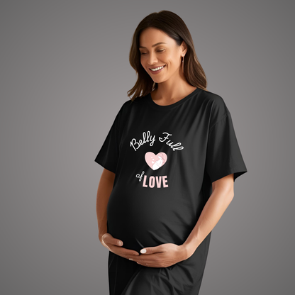 "Belly Full of Love" Oversized Maternity T-shirt